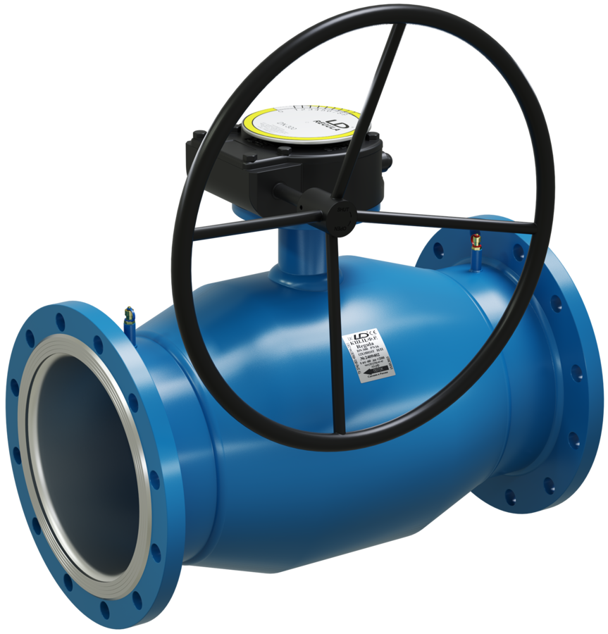 Кран шаровый LD КШЦФР Energy Regula из стали 12Х18Н10Т Ду125/100 Ру1,6МПа с редуктором