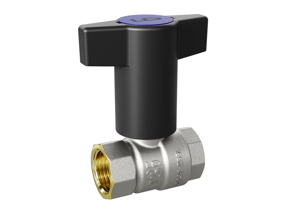 Кран шаровой латунный LD Pride 47.15.В-В.ТР Ду 15 Ру 40 Т-рукоятка с биркой