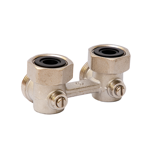 Узел нижнего подключения угловой, с шаровым затвором MVI 3/4"*3/4"