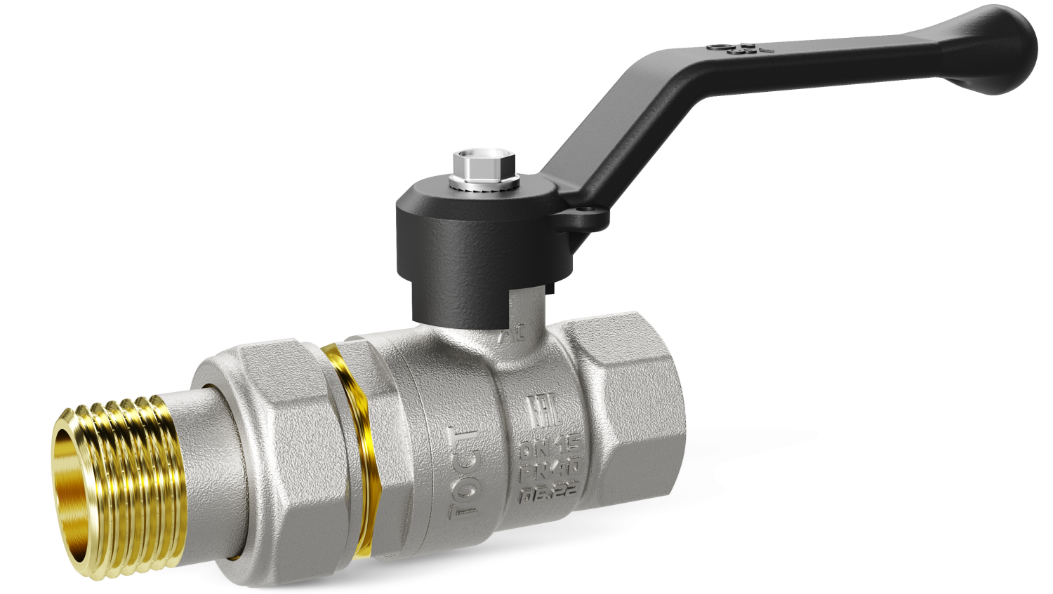 Кран шаровой латунный LD Pride 47.32.В-ГШ.Р Ду 32 Ру 25 рычаг