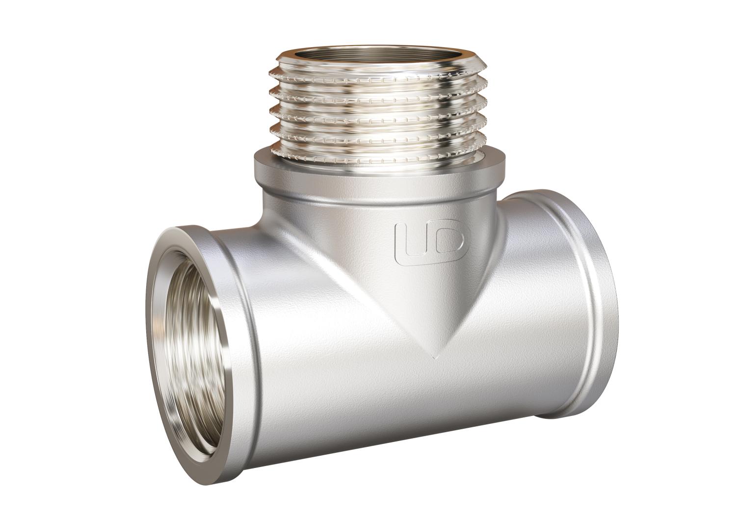 Тройник LD Pride DN20 (3/4") ВР/НР/ВР латунь никель