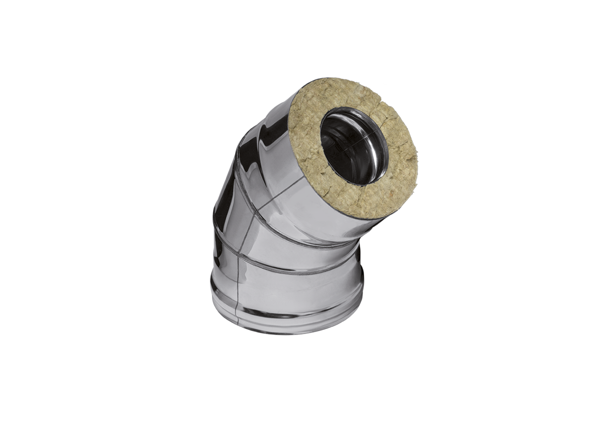 Сэндвич-колено 135° (430/0,5мм + нерж.) Ф150х210