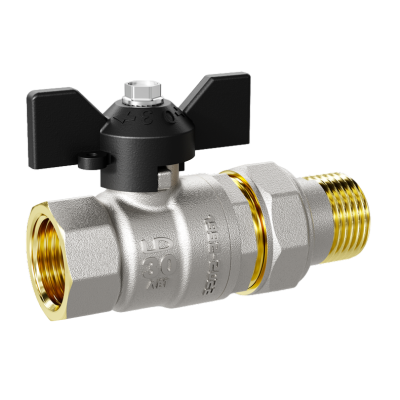 Кран шаровой латунный LD Pride 47.32.В-ГШ.Б Ду 32 Ру 25 бабочка с биркой