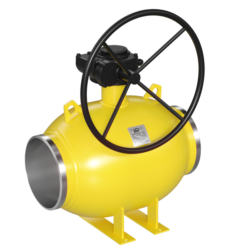 Кран шаровый LD КШЦП Р Energy Gas 500.016.П/П.03. из стали 09Г2С Ду500 Ру1,6МПа с редуктором