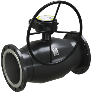 Кран шаровый LD КШЦФР из стали 09Г2С Ду125/100 Ру1,6МПа с редуктором