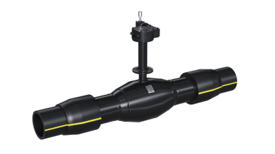 Кран шаровый LD для подземной установки КШЦП Р Gas 250.016.П/П.02. из стали 20 Ду250 Ру1,6МПа Н=1700мм с вертикальным редуктором с ПЭ патрубками SDR 11, 280/273