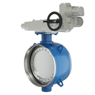 Поворотно-дисковый затвор 3-х эксцентриковый LD Energy под электропривод из стали 09Г2С, ПДЗ.П.Э.900.025.03 под электропривод