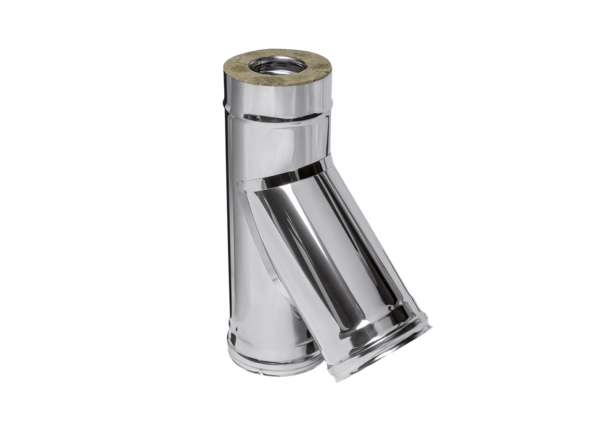 Сэндвич-тройник 135° (430/0,8мм + нерж.) Ф110х200