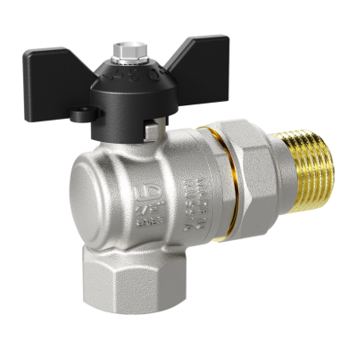 Кран шаровой латунный угловой LD Pride 47.15.В-ГШ.У.Б Ду 15 Ру 40 бабочка с биркой