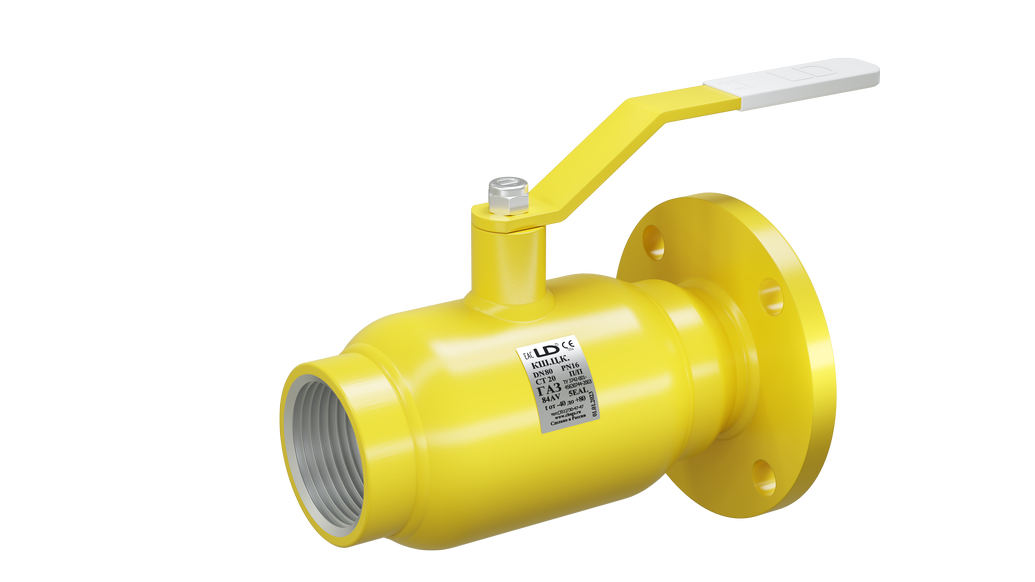 Кран шаровый LD КШЦК Gas 050.040.П/П.02. (муфта/фланец) из стали 20 Ду50 Ру4,0МПа