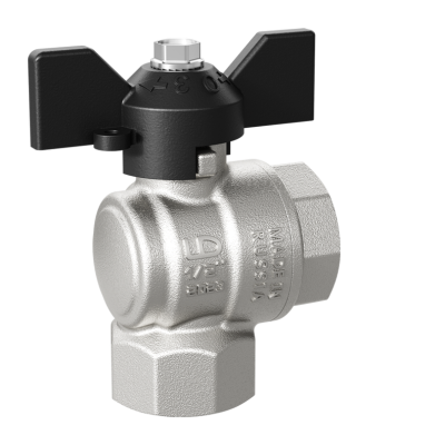 Кран шаровой латунный угловой LD Pride 47.15.В-В.У.Б Ду 15 Ру 40 бабочка с биркой