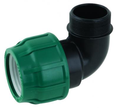 Отвод ПНД компрессионный с наружной резьбой 25х3/4" POELSAN (Турция)
