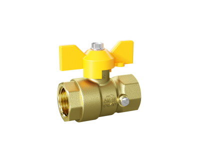 Кран шаровой латунный для манометра LD Pride 44.15.В-В.2М.Б GAS Ду 15 Ру 16 бабочка с биркой