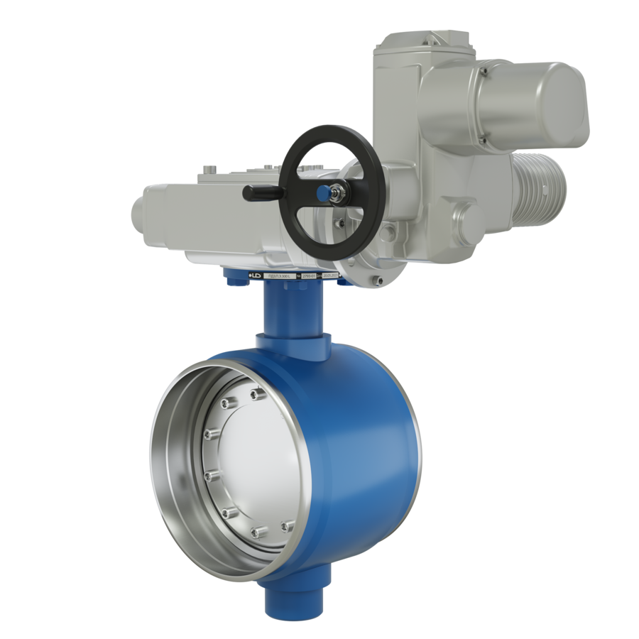 Поворотно-дисковый затвор 3-х эксцентриковый LD Energy под электропривод из стали 09Г2С, ПДЗ.П.Э.300.025.03