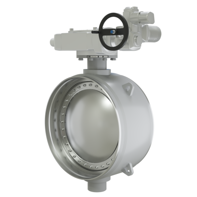 Поворотно-дисковый затвор 3-х эксцентриковый LD под электропривод из стали 20, ПДЗ.П.Э.1200.025.02