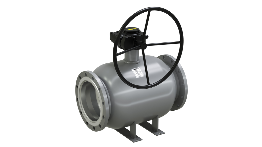 Кран шаровый LD КШЦФР из стали 20 Ду200 Ру2,5МПа полнопроходной с редуктором