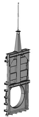 Затворы щитовые для закрытых каналов (глубинные) размер 1000×1000 мм, с электроприводом