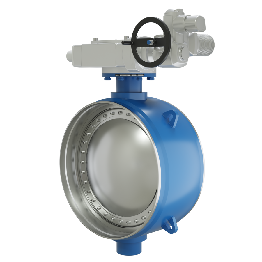 Поворотно-дисковый затвор 3-х эксцентриковый LD Energy под электропривод из стали 09Г2С, ПДЗ.П.Э.1200.025.03