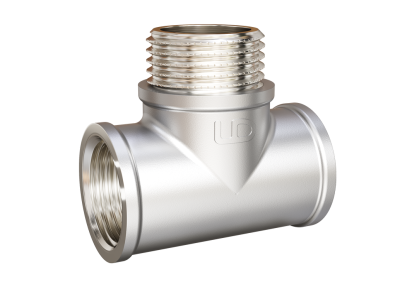 Тройник LD Pride DN15 (1/2") ВР/НР/ВР латунь никель в упаковке