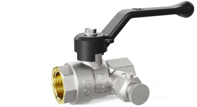 Кран шаровой латунный с дренажем и воздухоотводчиком трехходовой LD Pride 44.15.В-В.С.Р  Ду 15 Ру 40 рычаг